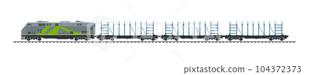 Locomotive with railway platform 104372373
