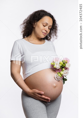 Beautiful Pregnant Woman Mom Is Waiting For The Birth Of A Baby A