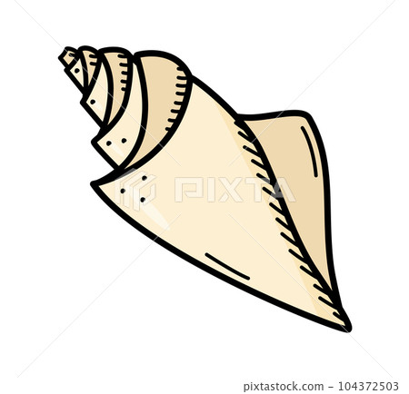 Seashell, single isolate on a white background. Vector illustration of a shell doodle sketch. Seashell, single isolate on a white background. Vector illustration of a shell doodle sketch. 104372503