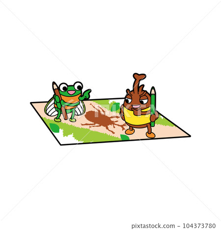 Beetles and cicadas drawing pictures 104373780