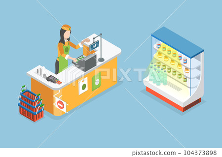 3D Isometric Flat Vector Conceptual Illustration of Cashier 3D Isometric Flat Vector Conceptual Illustration of Cashier 104373898