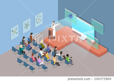 3D Isometric Flat Vector Conceptual Illustration of University Lecture 104373904