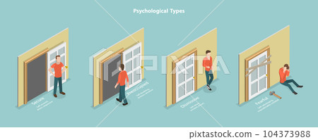3D Isometric Flat Vector Conceptual Illustration of Psychological Types 3D Isometric Flat Vector Conceptual Illustration of Psychological Types 104373988