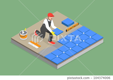 3D Isometric Flat Vector Conceptual Illustration of Professional Tiler 3D Isometric Flat Vector Conceptual Illustration of Professional Tiler 104374006