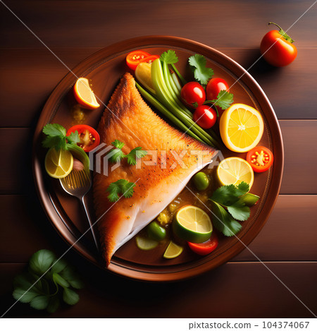 Fried fish dish 104374067