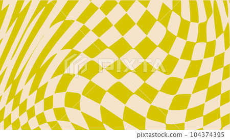 1970 retro trippy wave checkered pattern. Groovy geometric distorted grid. 1970 retro trippy wave checkered pattern. Groovy geometric distorted grid. 104374395