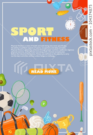 Sport and fitness website banner template vector illustration 104374875