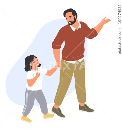 Father talking to son vector illustration nice conversation with children concept 104374925