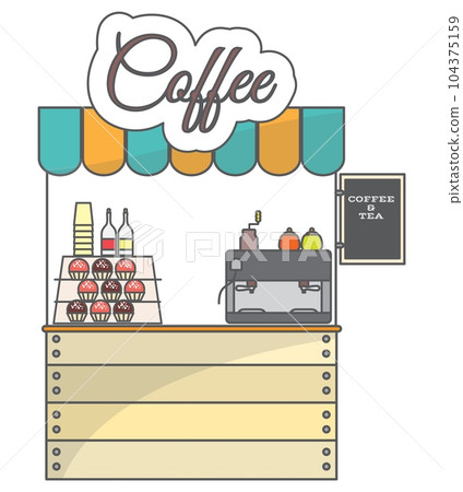 Tea coffee street shop showcase vector illustration Tea coffee street shop showcase vector illustration 104375159