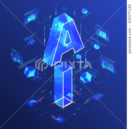 AI Artificial Intelligence acronym vector 3d banner 104375184