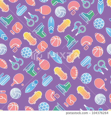 Colored seamless pattern background with sport icons Vector 104376264