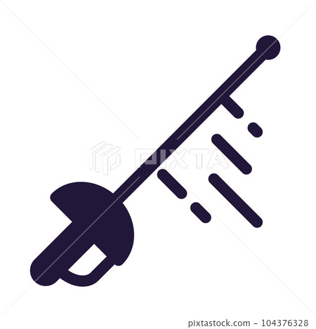 Isolated monochrome fencing sword icon Vector Isolated monochrome fencing sword icon Vector 104376328