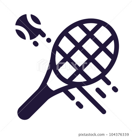 Isolated monochrome tennis racket and ball icon Vector Isolated monochrome tennis racket and ball icon Vector 104376339