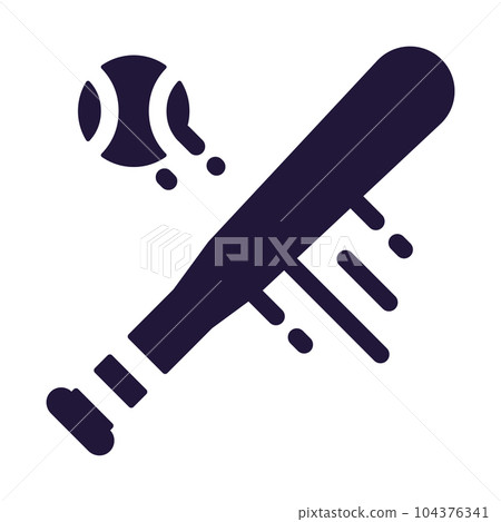 Isolated monochrome baseball ball and bat icon Vector Isolated monochrome baseball ball and bat icon Vector 104376341