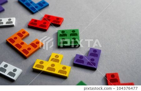 Parts for gathering a team or staff of a company. Searching and hiring candidates. Human resource management. Marketing and market segmentation. Building blocks of a new business. Education 104376477