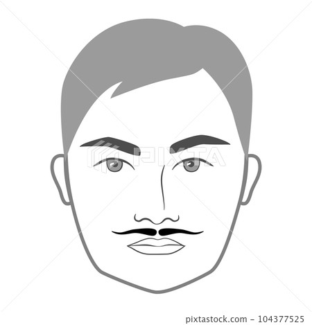 Wisp mustache Beard style men face illustration Facial hair Vector grey black portrait male Fashion template flat barber Wisp mustache Beard style men face illustration Facial hair Vector grey black portrait male Fashion template flat barber 104377525