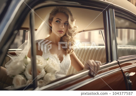 Bridal car and bride 2 AI-generated image Bridal car and bride 2 AI-generated image 104377587
