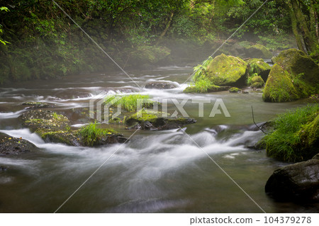 Scenery of fresh green Tateiwa water source Scenery of fresh green Tateiwa water source 104379278