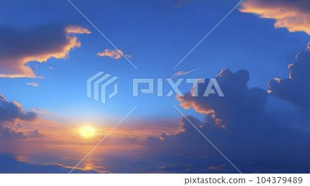 Sky and clouds generated by AI image generation Sky and clouds generated by AI image generation 104379489