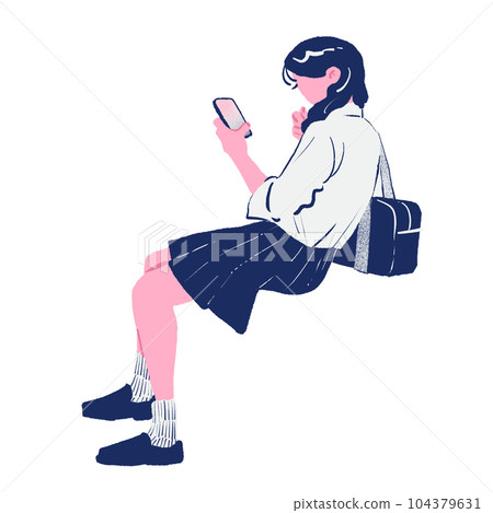 High school girl watching smartphone 104379631