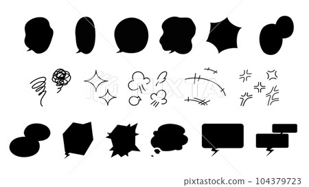 Set of black speech bubbles Set of black speech bubbles 104379723