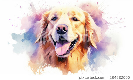 Golden retriever - watercolor 104382000