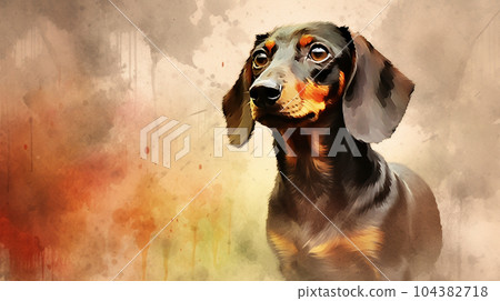 dachshund watercolor 104382718