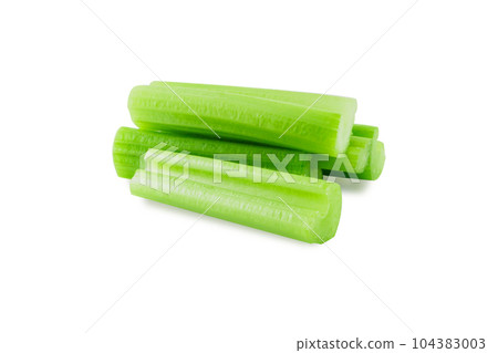 Fresh celery vegetable isolated on white background, food for health Fresh celery vegetable isolated on white background, food for health 104383003