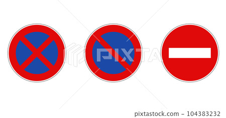 No parking, no parking, no entry mark set No parking, no parking, no entry mark set 104383232