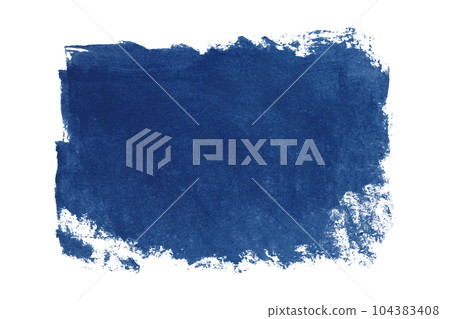 Blue brush isolated on white background. Watercolor 104383408