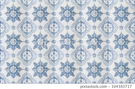 vintage ceramic tiles wall decoration.Turkish ceramic tiles wall background vintage ceramic tiles wall decoration.Turkish ceramic tiles wall background 104383717