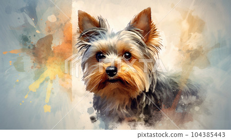 Yorkshire terrier watercolor 104385443