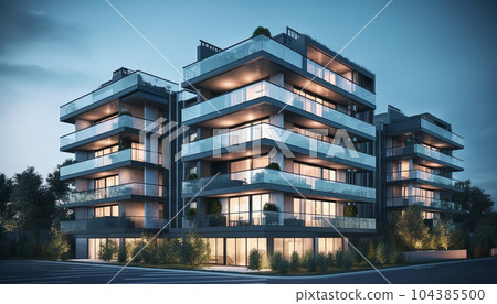 luxury design of the building of the future 104385500