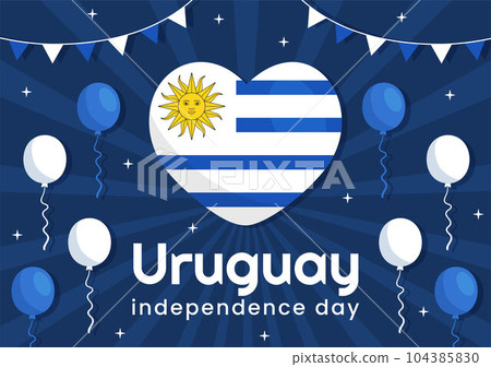 Happy Uruguay Independence Day Vector Illustration on 25 August with Waving Flag in National Holiday Flat Cartoon Hand Drawn Templates Happy Uruguay Independence Day Vector Illustration on 25 August with Waving Flag in National Holiday Flat Cartoon Hand Drawn Templates 104385830
