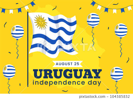 Happy Uruguay Independence Day Vector Illustration on 25 August with Waving Flag in National Holiday Flat Cartoon Hand Drawn Templates Happy Uruguay Independence Day Vector Illustration on 25 August with Waving Flag in National Holiday Flat Cartoon Hand Drawn Templates 104385832