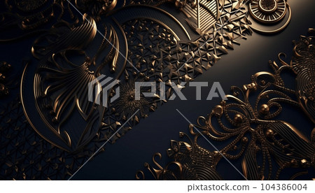 luxury black background with gold elements 104386004