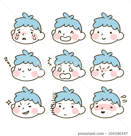 Child face icon (boy) single color Child face icon (boy) single color 104386347