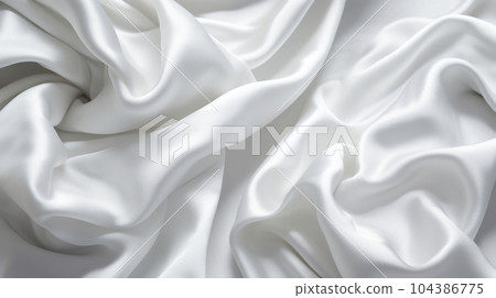 皺紋白絲綢的背景圖像：詳細的 CG 圖像 104386775