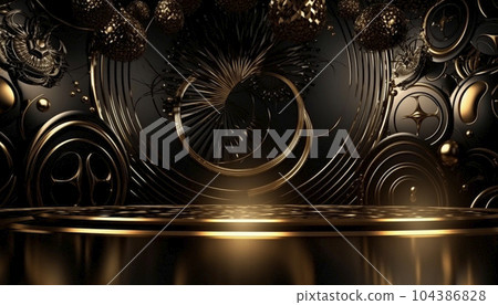 luxury black background with gold elements 104386828