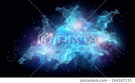 Blue sparks isolated on a black background. Blue sparks isolated on a black background. 104387153