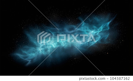 Blue sparks isolated on a black background. 104387162