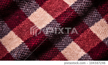 Background image of plaid wool fabric: detailed CG image 104387246