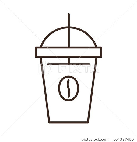 Disposable coffee cup linear icon isolated on white background. Take away hot drink with straw vector illustration. Coffee shop element. Cafe or restaurant menu symbol. Coffee house outline logo Disposable coffee cup linear icon isolated on white background. Take away hot drink with straw vector illustration. Coffee shop element. Cafe or restaurant menu symbol. Coffee house outline logo 104387499