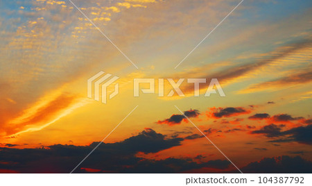 Sunset sky scenery in Kawaguchi City, Saitama Prefecture 104387792