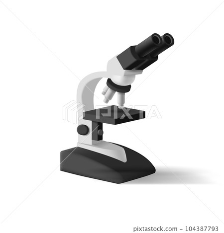 3d Vector Realistic Microscope illustration, pharmaceutical, Science and Education equipment 104387793