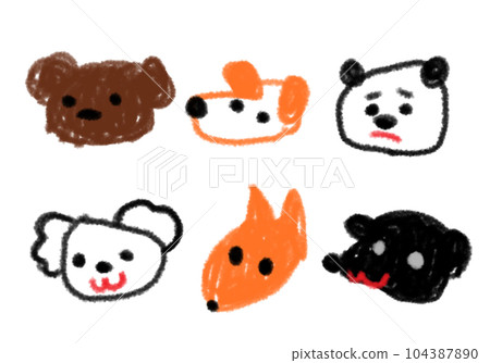 A dog set like a child's doodle A dog set like a child's doodle 104387890
