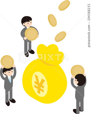 Isometric business person investment money money simple illustration material 104388231