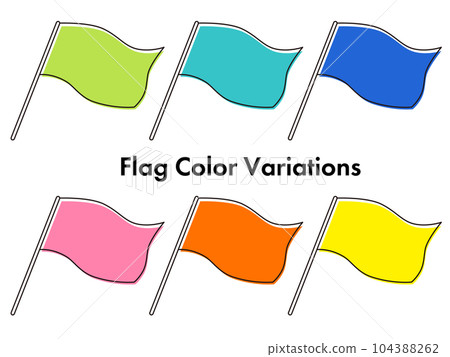 隨風飄揚的簡單易用的大旗幟 顏色變化 104388262