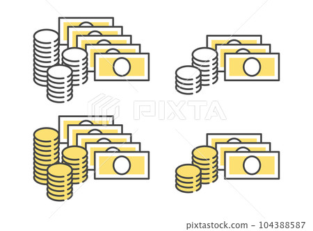 Money coin banknote set 104388587