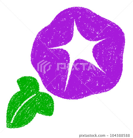 蠟筆素材手繪牽牛花 蠟筆素材手繪牽牛花 104388588